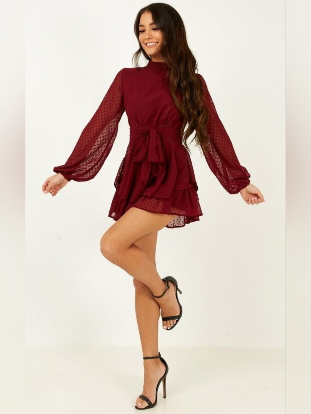 NWT Showpo Bottom Of Your Heart Wine Romper/Playsuit Women's 10
